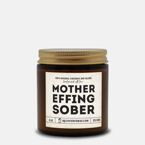 Mother Effing Sober Amber Jar Candle