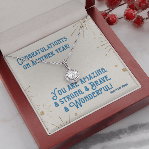 You are Amazing - Another Year Sober - Hope in Recovery Necklace