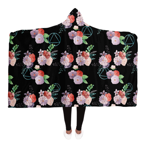 AA Logo Floral Pattern - Hooded Blanket