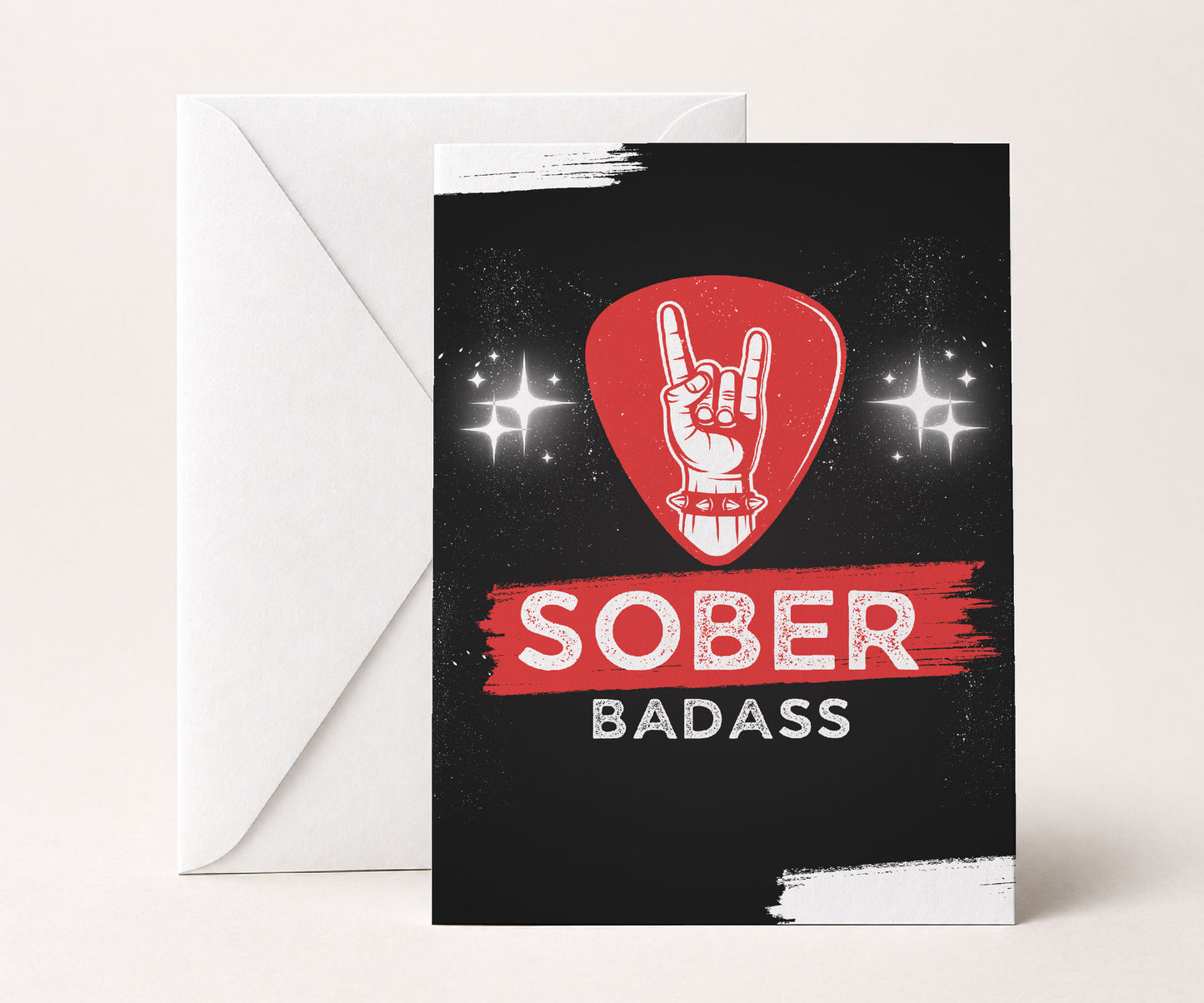 Sober Badass Greeting Card