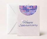 Happy Soberversary Disco Ball Recovery Greeting Card