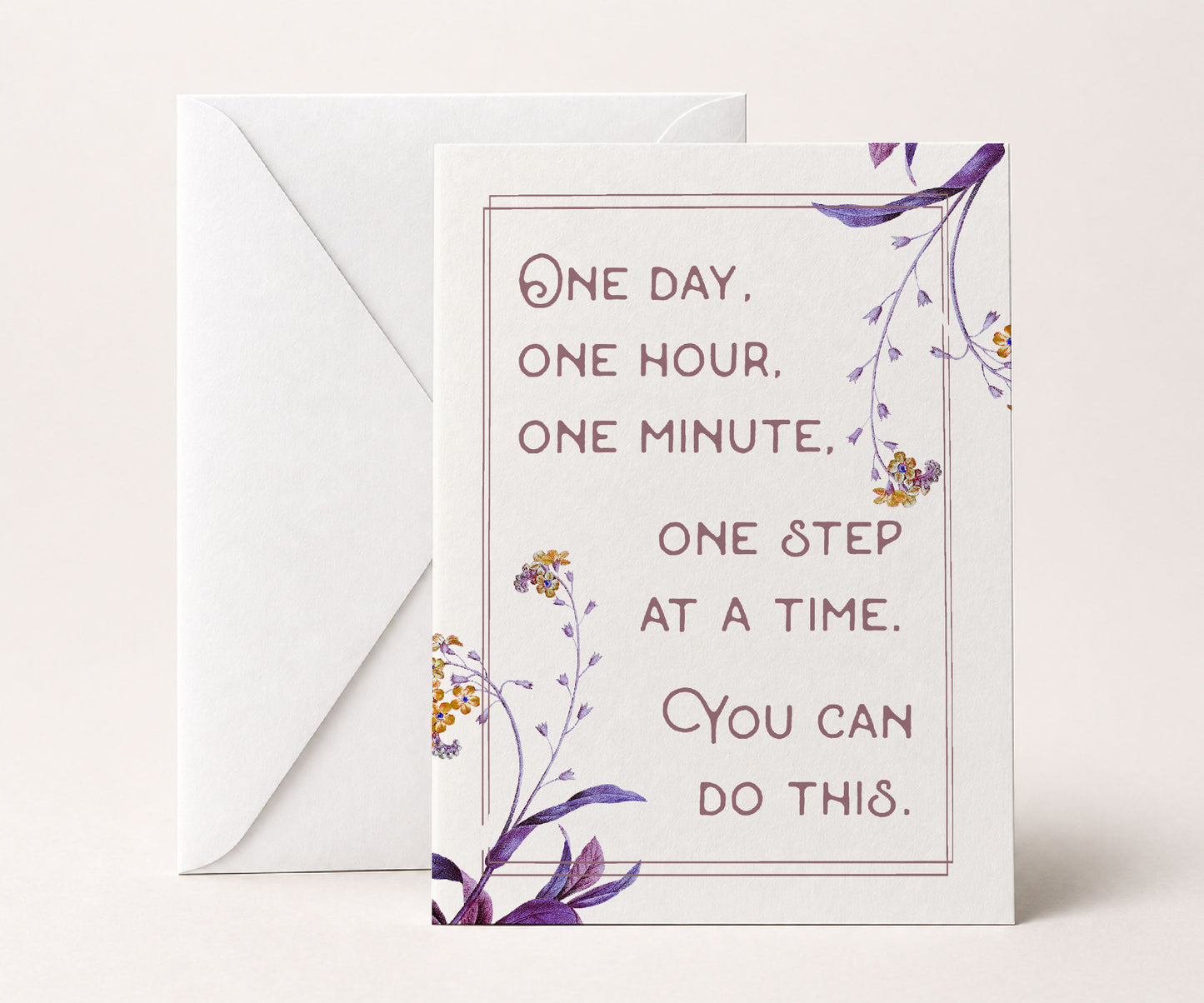 One Day One Hour One Minute Recovery Encouragement Card