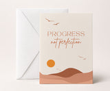 Progress Not Perfection Sobriety Recovery Greeting Card