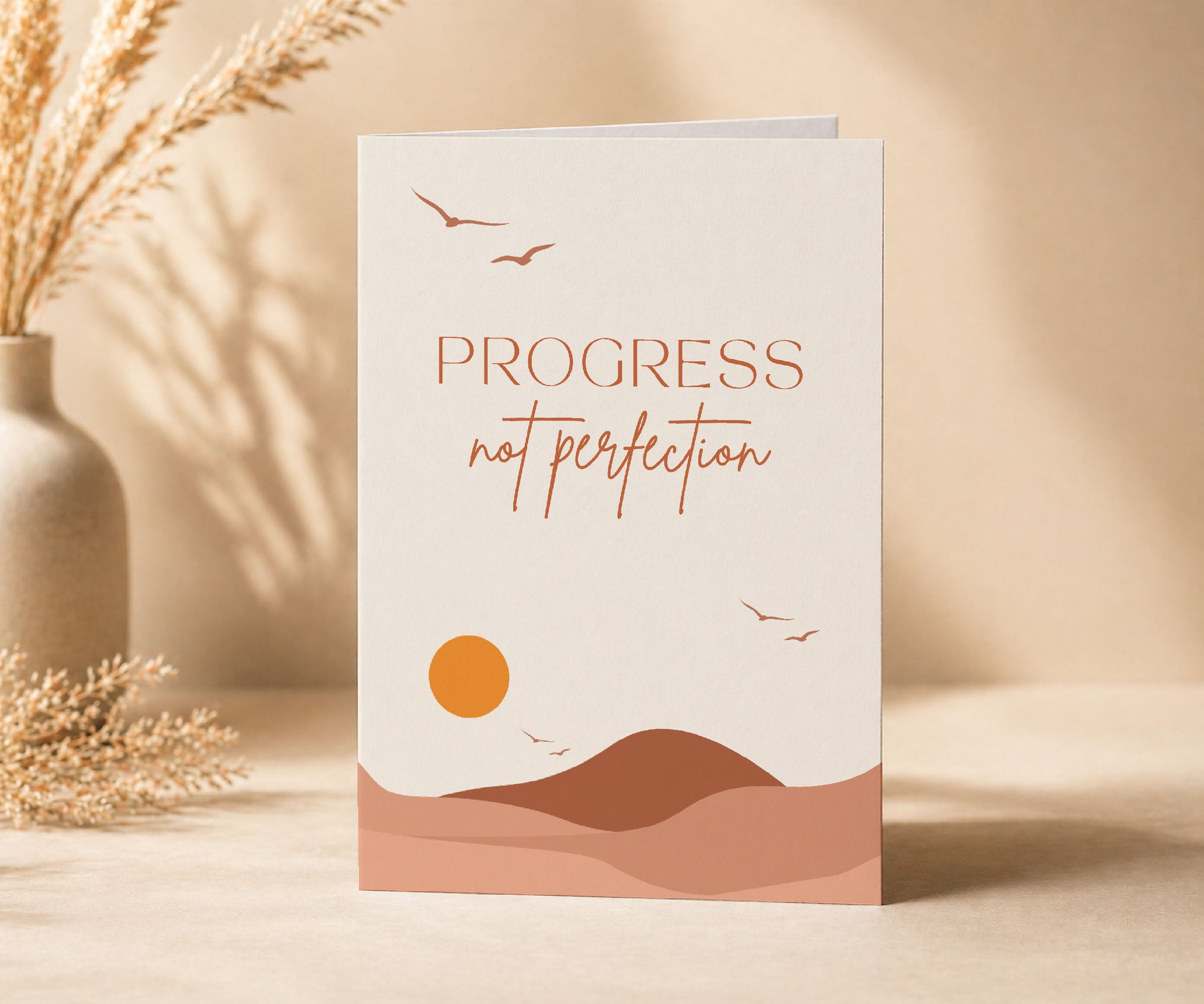 Progress Not Perfection Sobriety Recovery Greeting Card