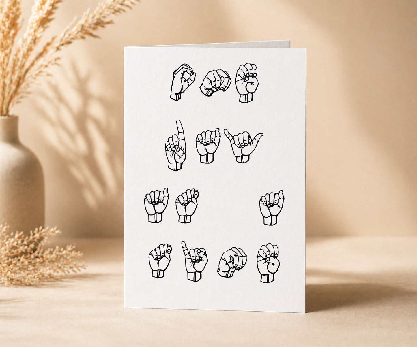 One Day at a Time ASL Sign Language Recovery Card