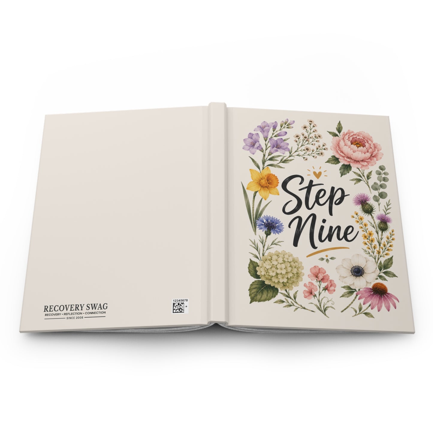 Step Nine Floral Hardcover Journal — Recovery Step Work Notebook