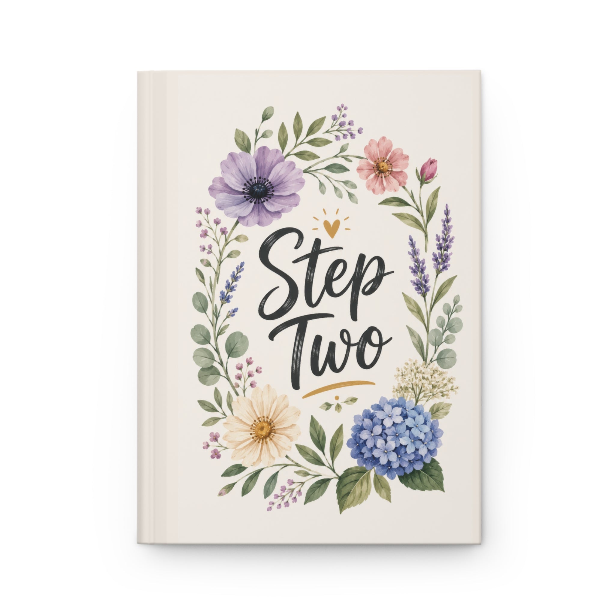 Step Two Floral Hardcover Journal — Recovery Step Work Notebook