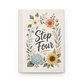 Step Four Floral Hardcover Journal — Recovery Step Work Notebook
