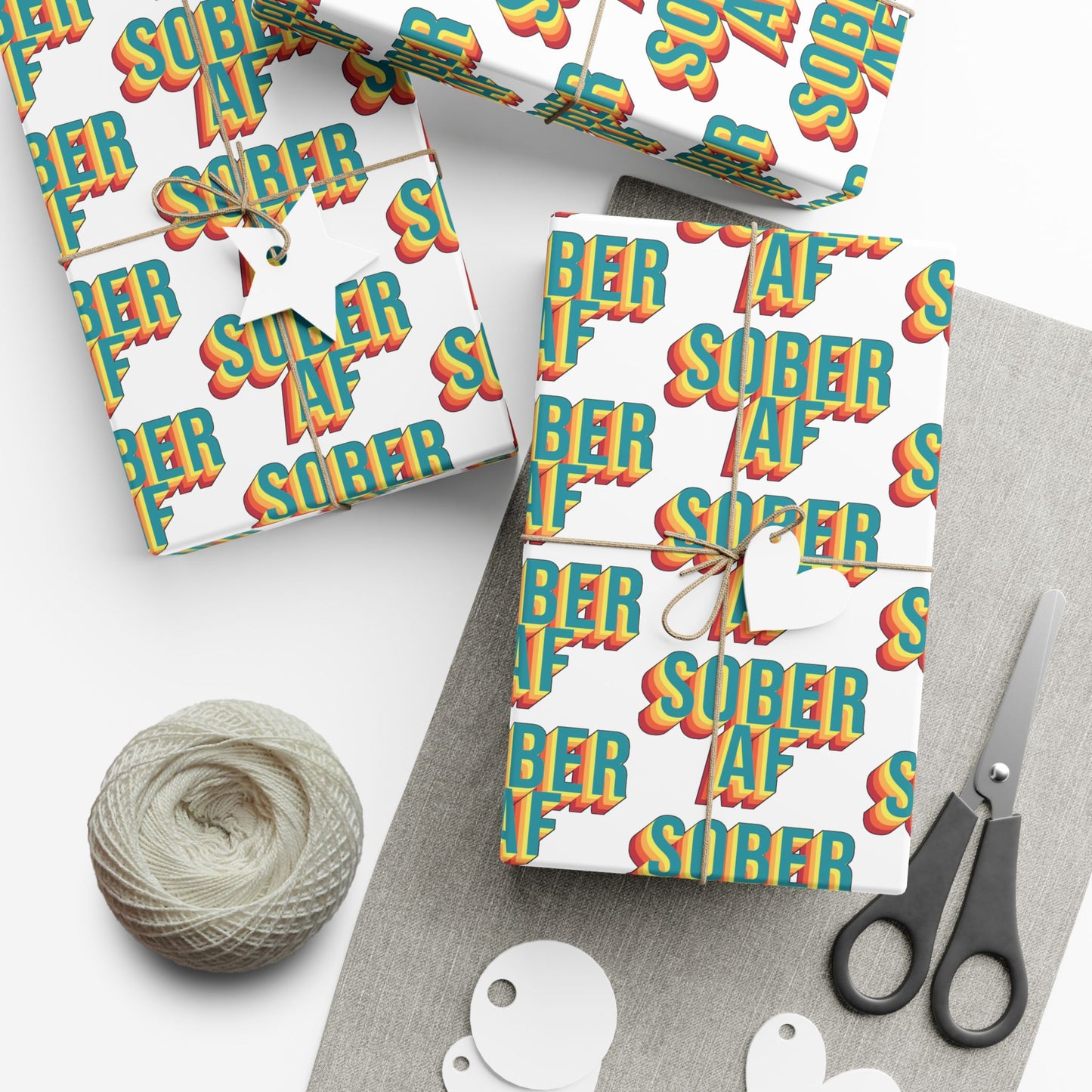 Sober AF Recovery Gift Wrap | Sobriety Wrapping Paper