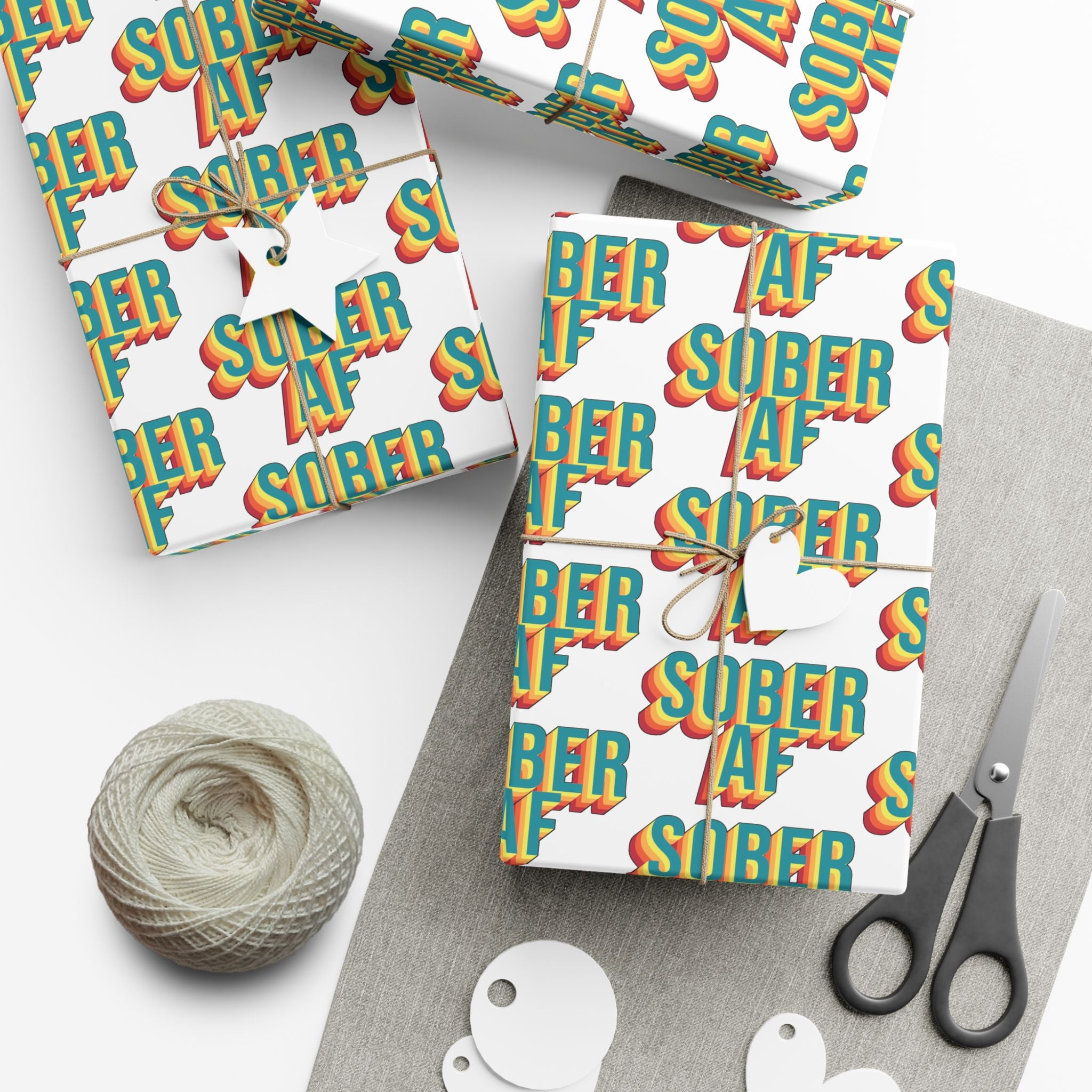 Sober AF Recovery Gift Wrap | Sobriety Wrapping Paper