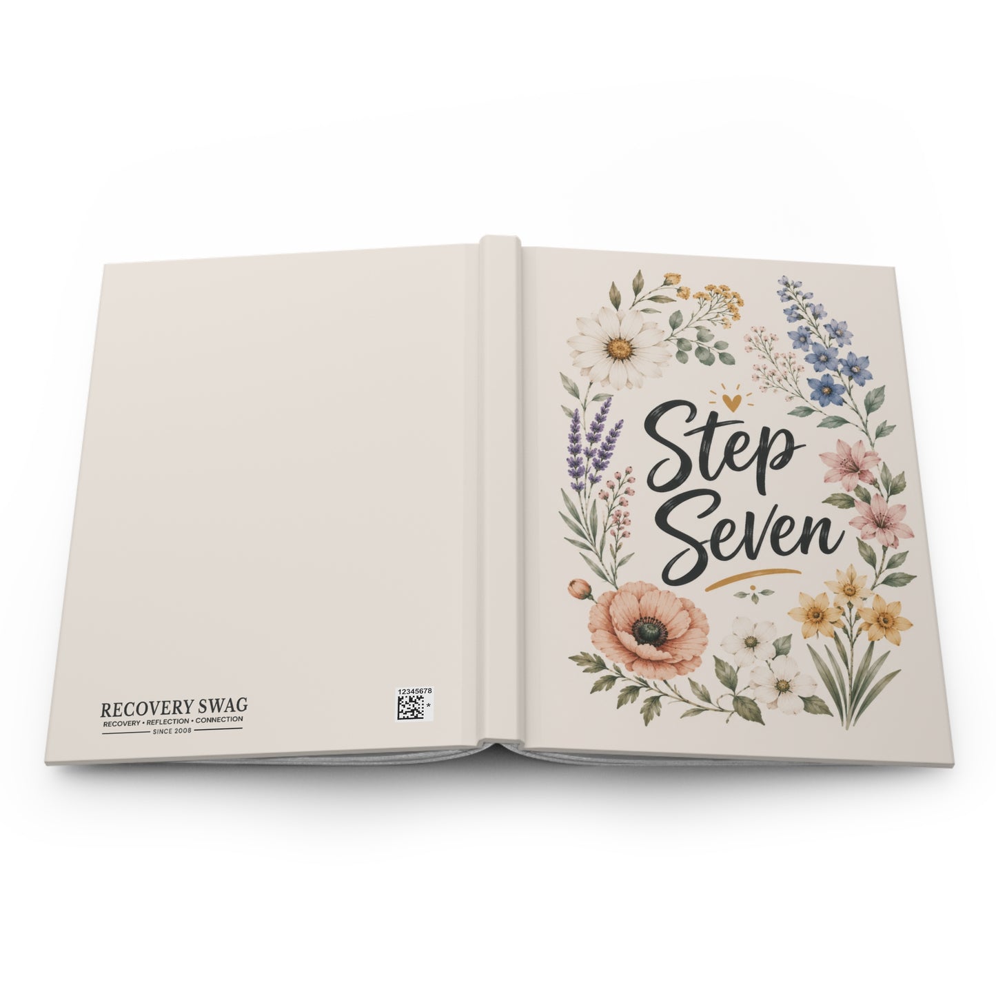 Step Seven Floral Hardcover Journal — Recovery Step Work Notebook