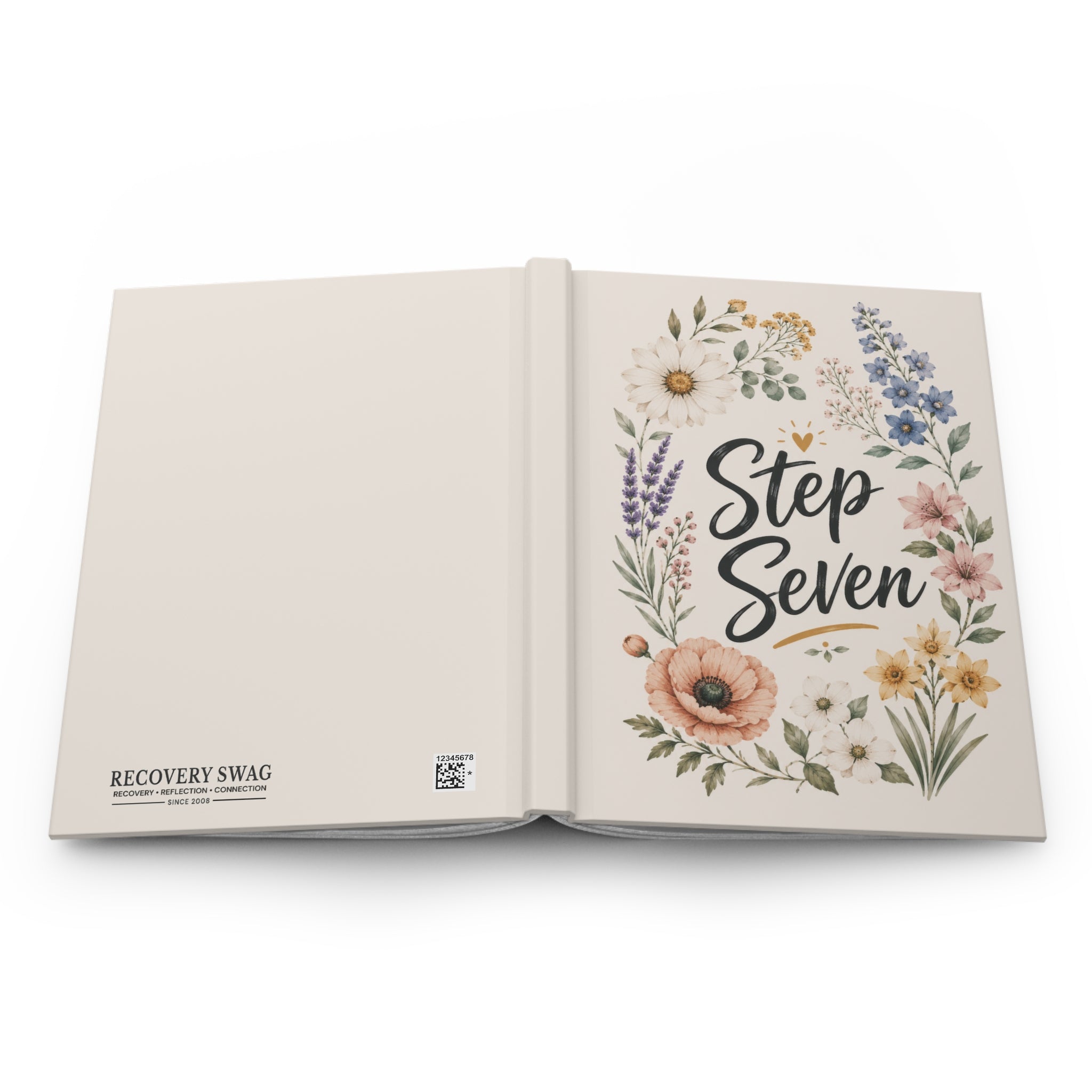 Step Seven Floral Hardcover Journal — Recovery Step Work Notebook