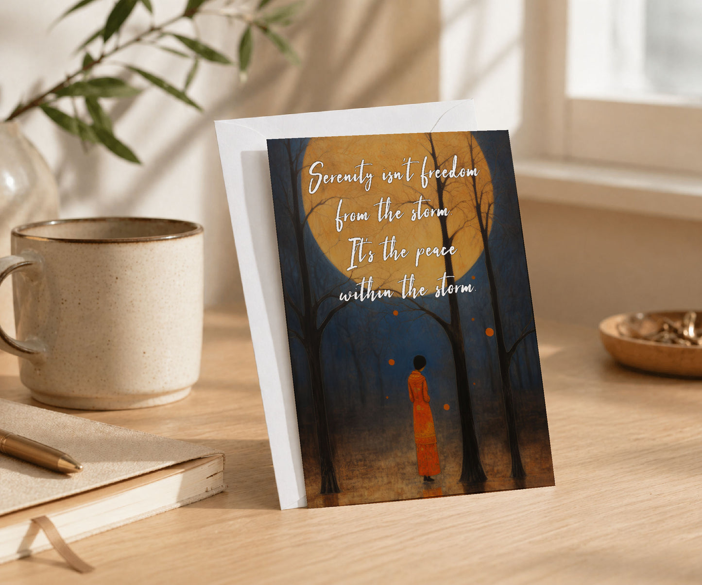 Serenity Isn't Freedom from the Storm Greeting Card