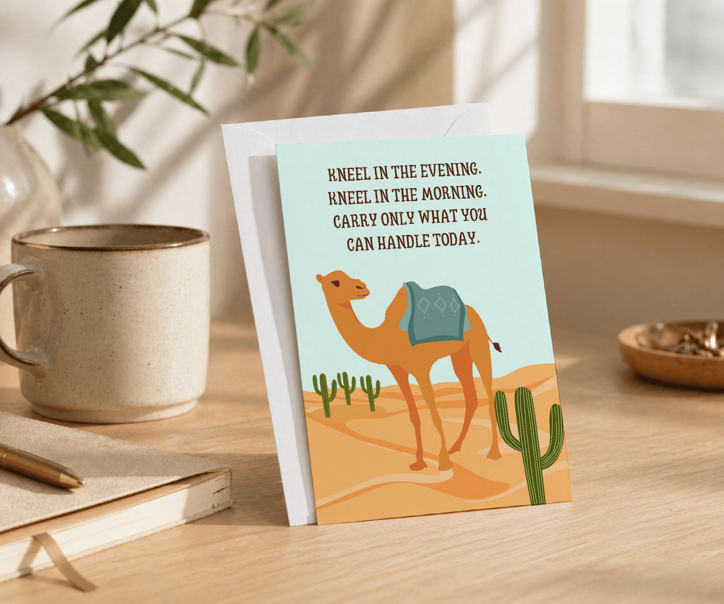 Kneel in the Evening Recovery Greeting Card — AA Gift