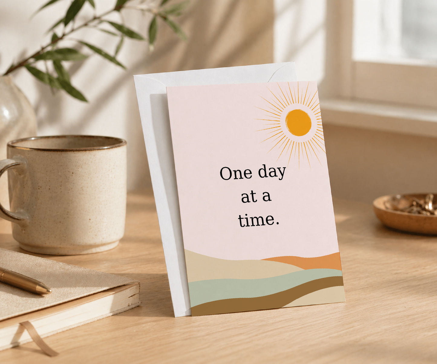 One Day at a Time Sunrise Recovery Greeting Card