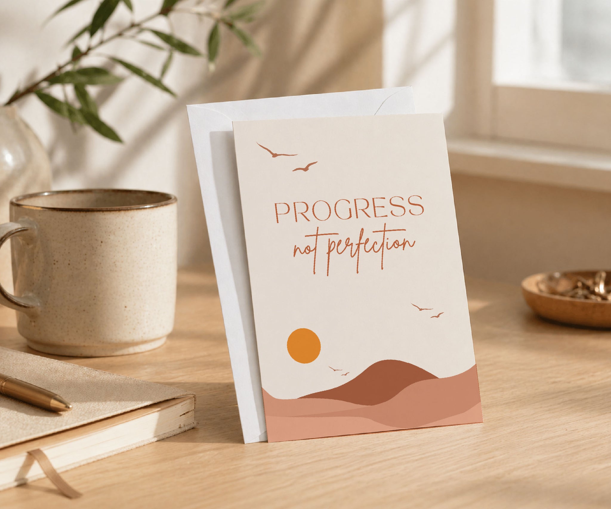 Progress Not Perfection Sobriety Recovery Greeting Card