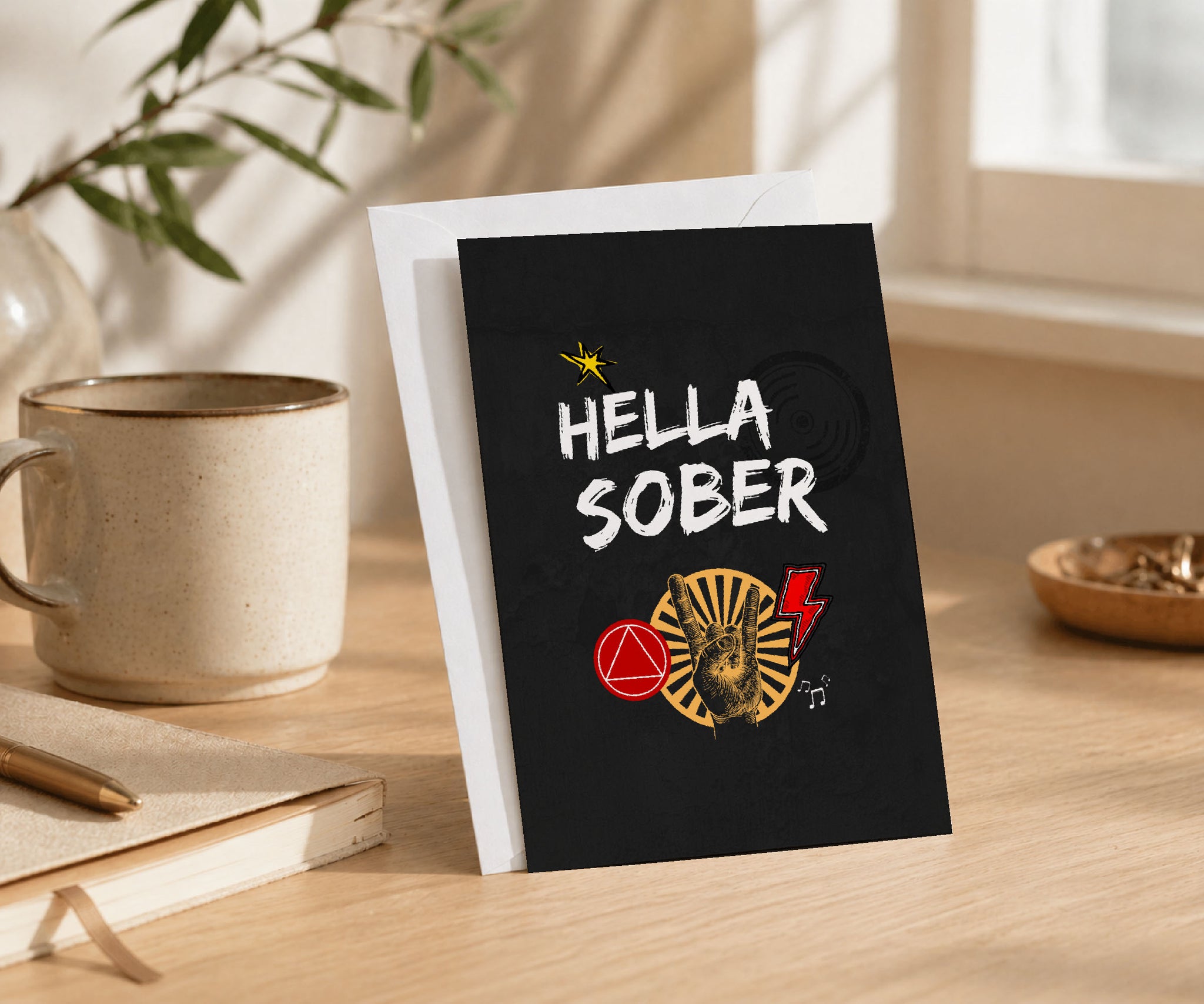 Hella Sober AA Recovery Greeting Card
