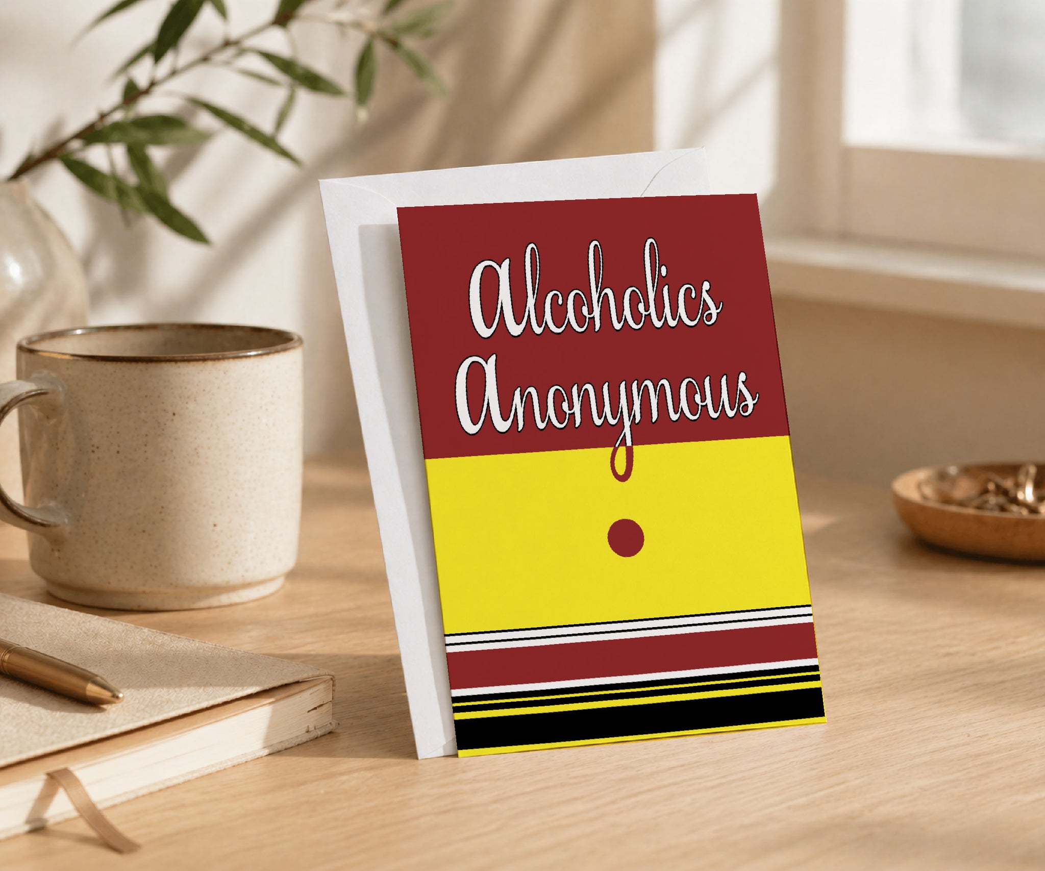 Alcoholics Anonymous Big Book Greeting Card — AA Gift