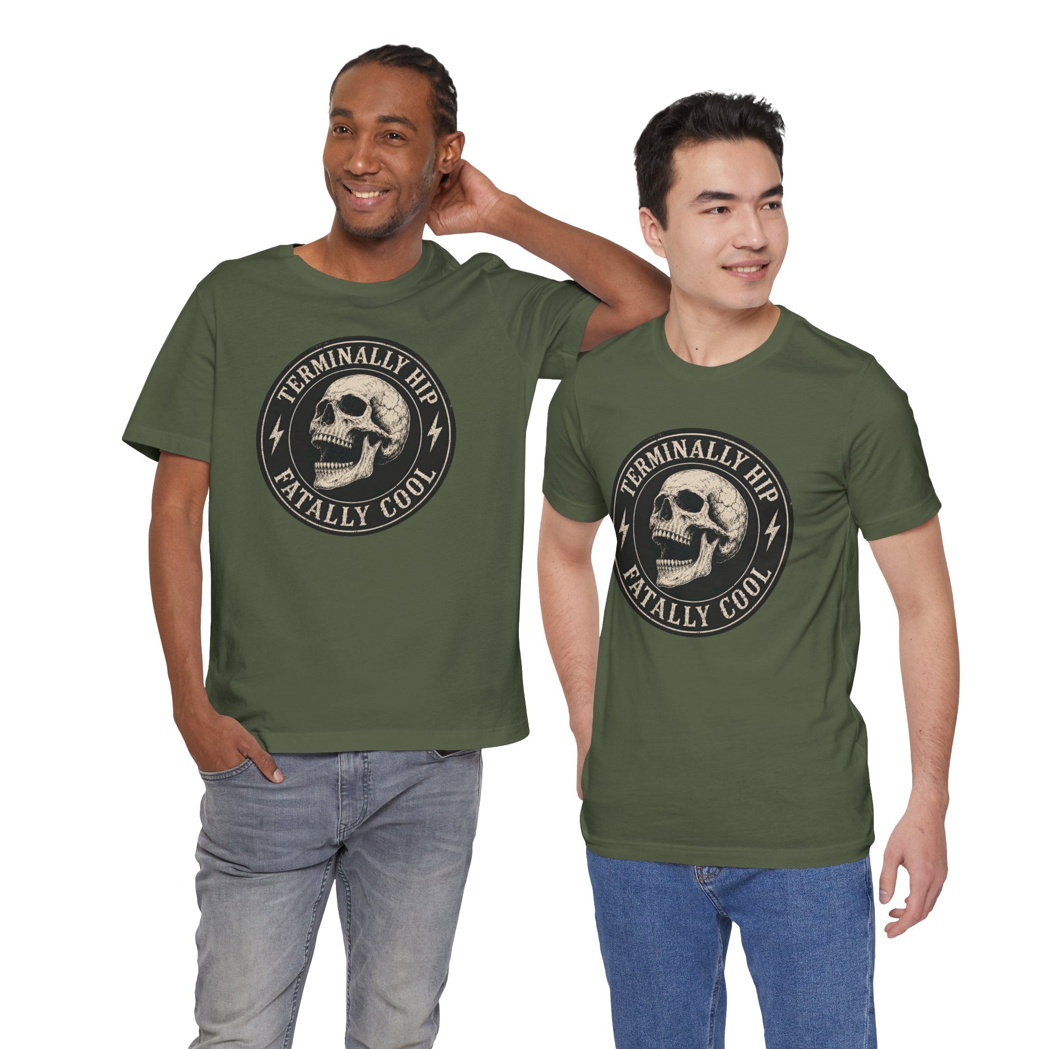 Terminally Hip Fatally Cool unisex recovery T-shirt mockup