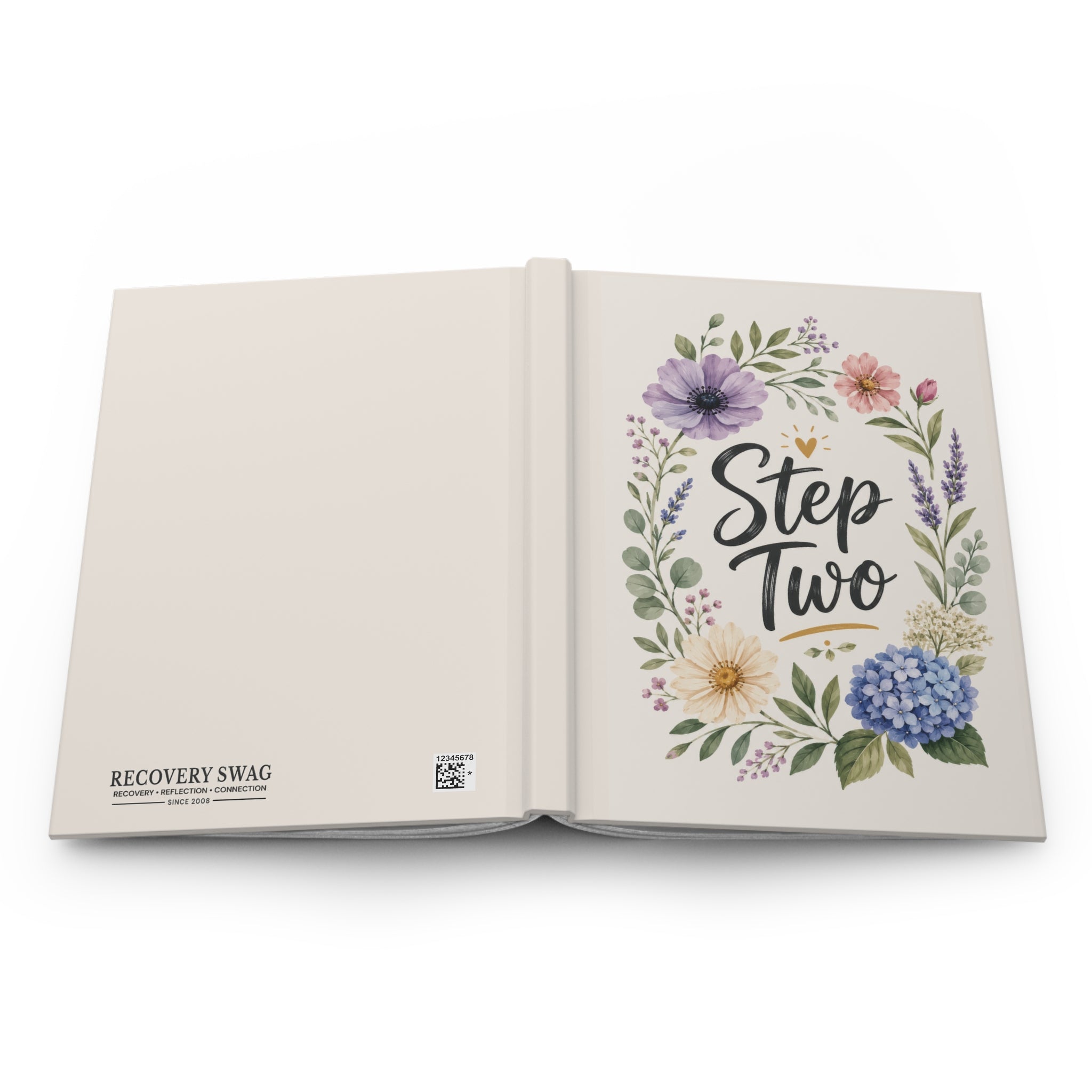 Step Two Floral Hardcover Journal — Recovery Step Work Notebook