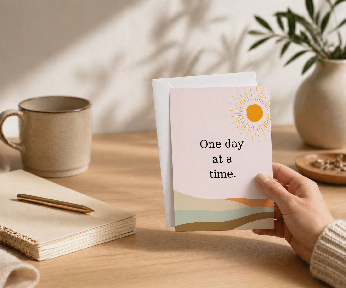 One Day at a Time Sunrise Recovery Greeting Card