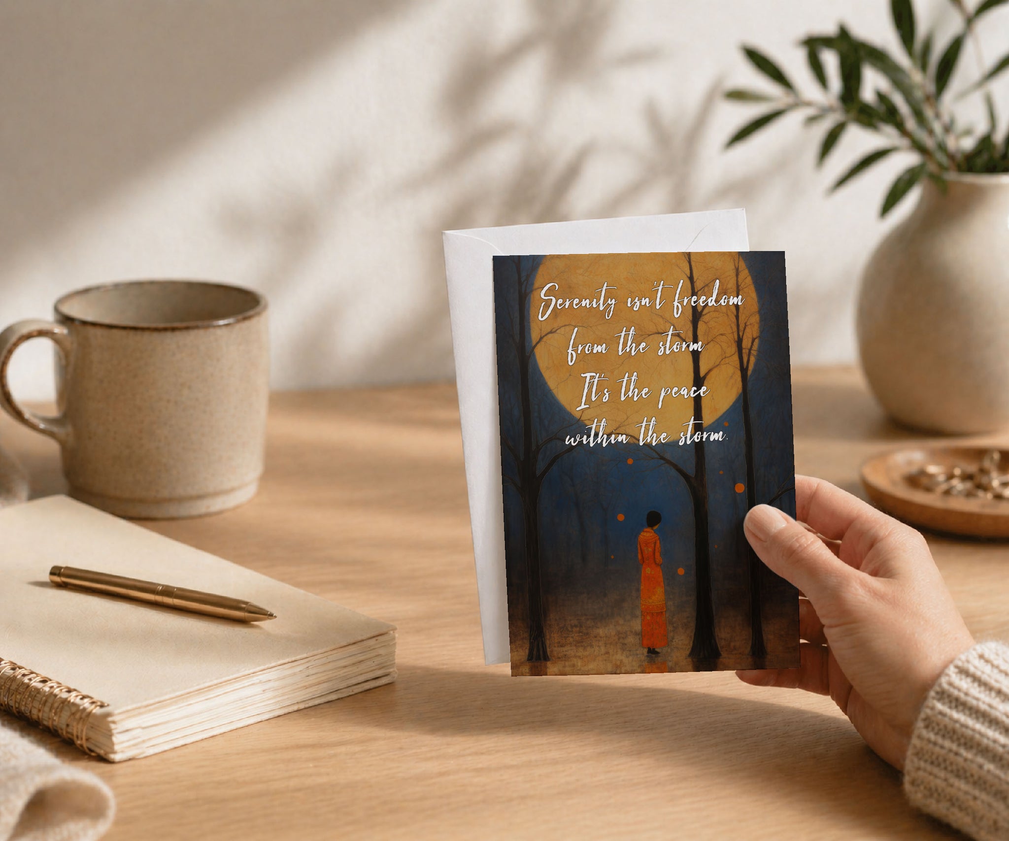 Serenity Isn't Freedom from the Storm Greeting Card