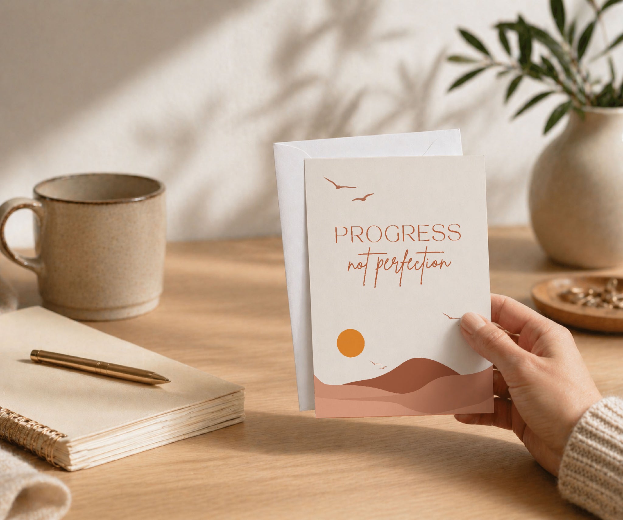 Progress Not Perfection Sobriety Recovery Greeting Card