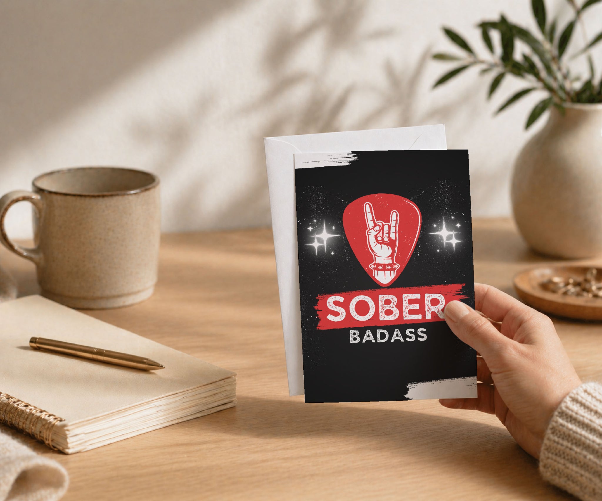 Sober Badass Greeting Card