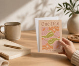 One Day at a Time Floral Recovery Greeting Card