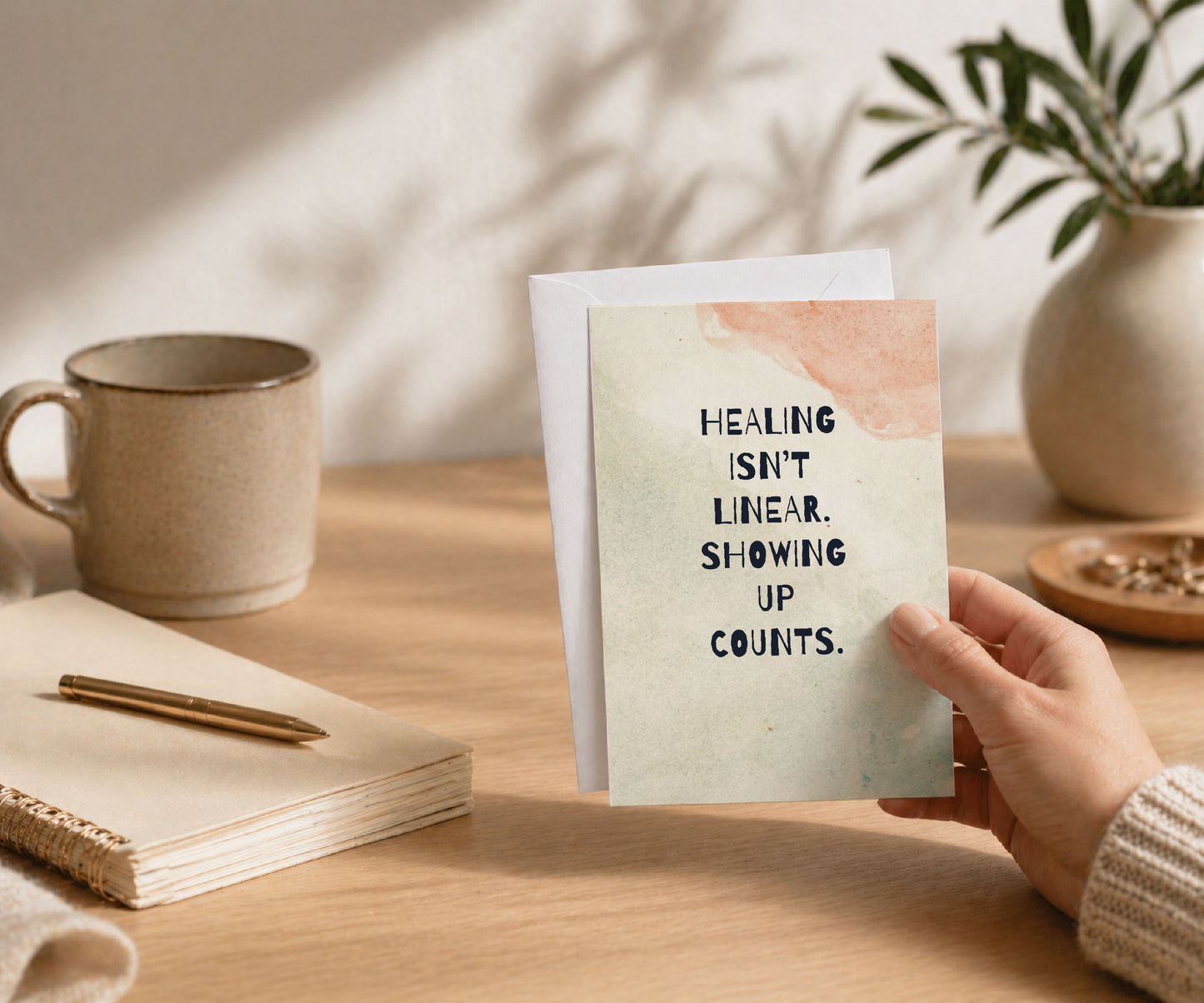 Healing Isn't Linear Recovery Greeting Card
