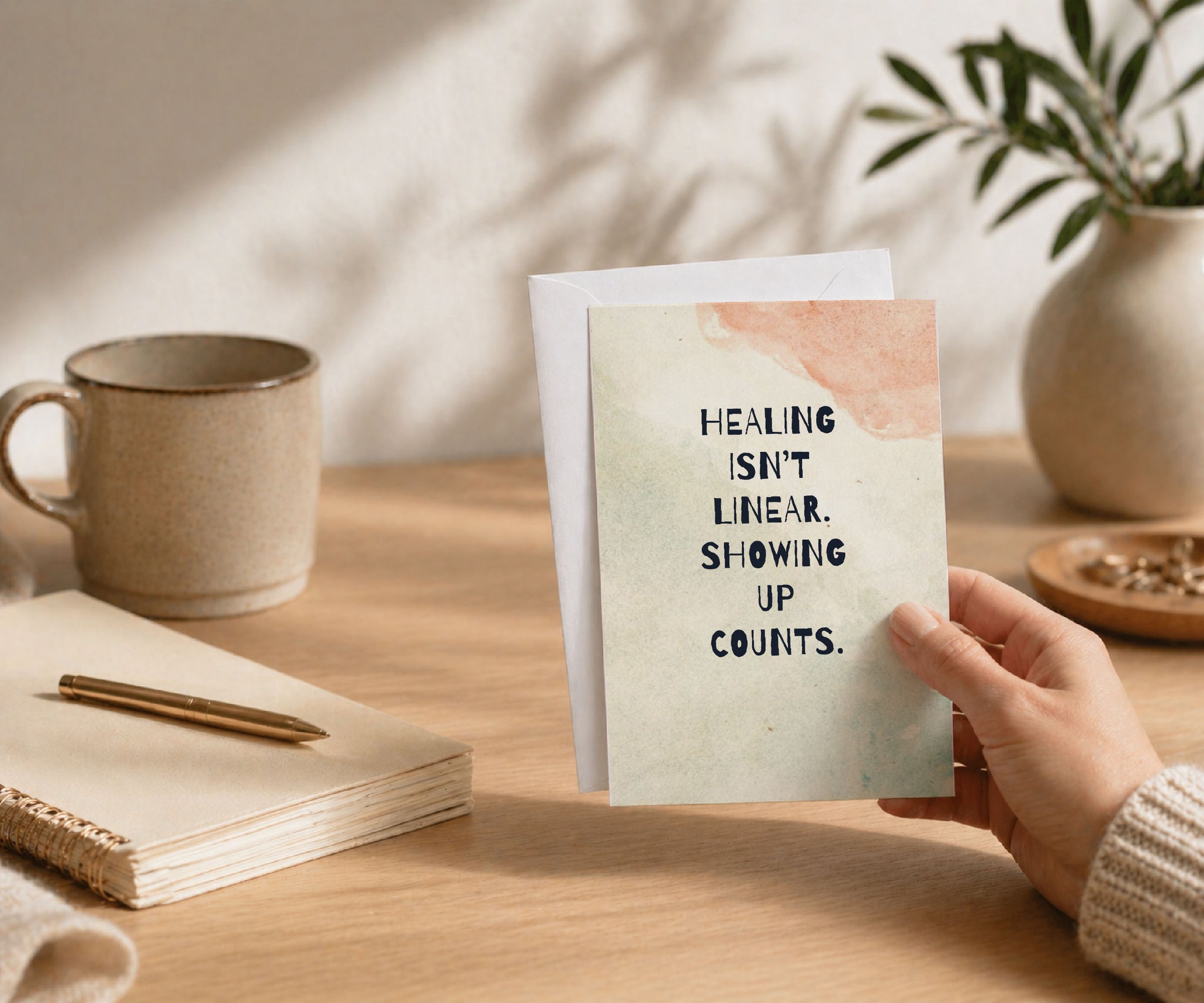 Healing Isn't Linear Recovery Greeting Card