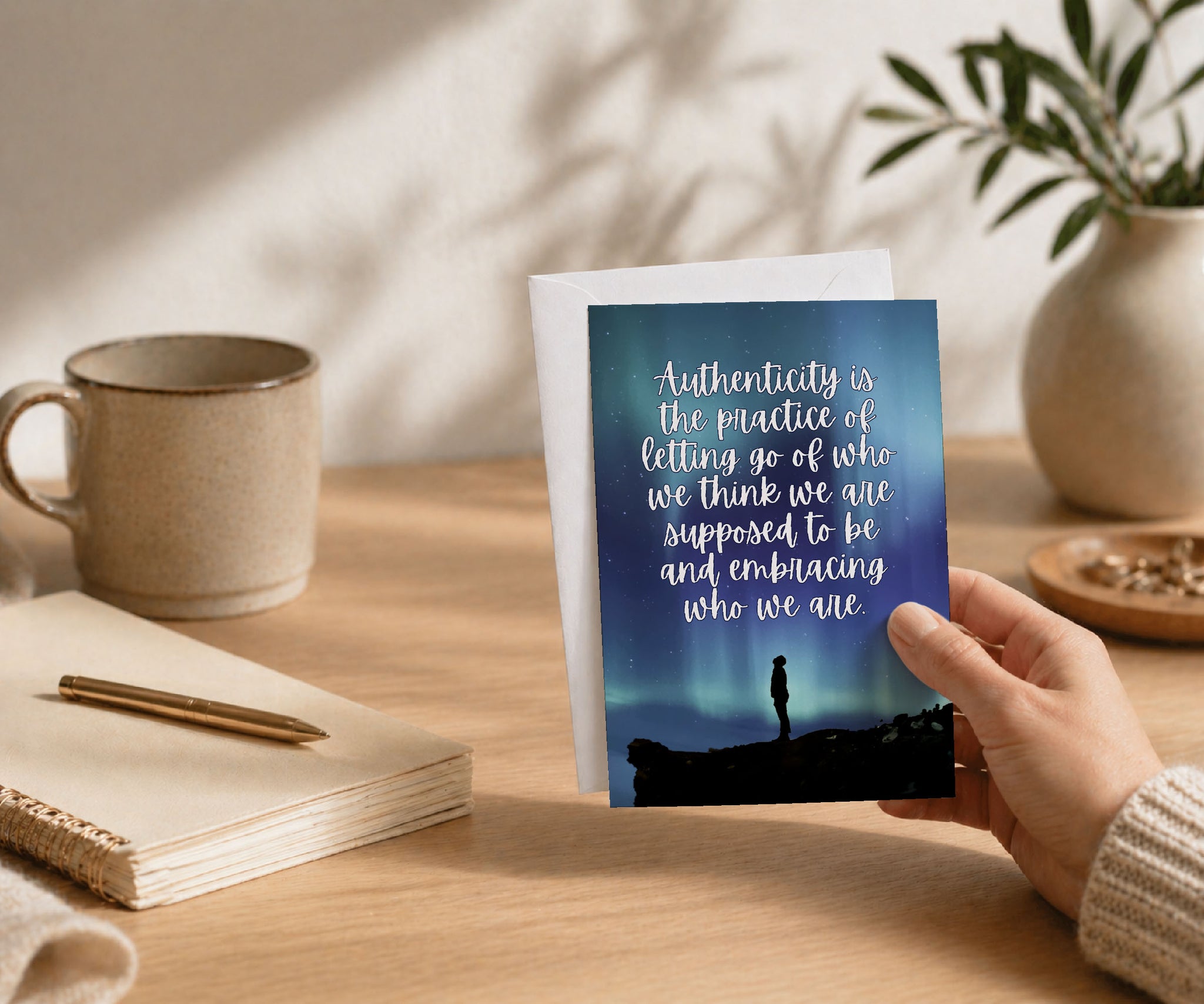 Authenticity Recovery Greeting Card — Letting Go
