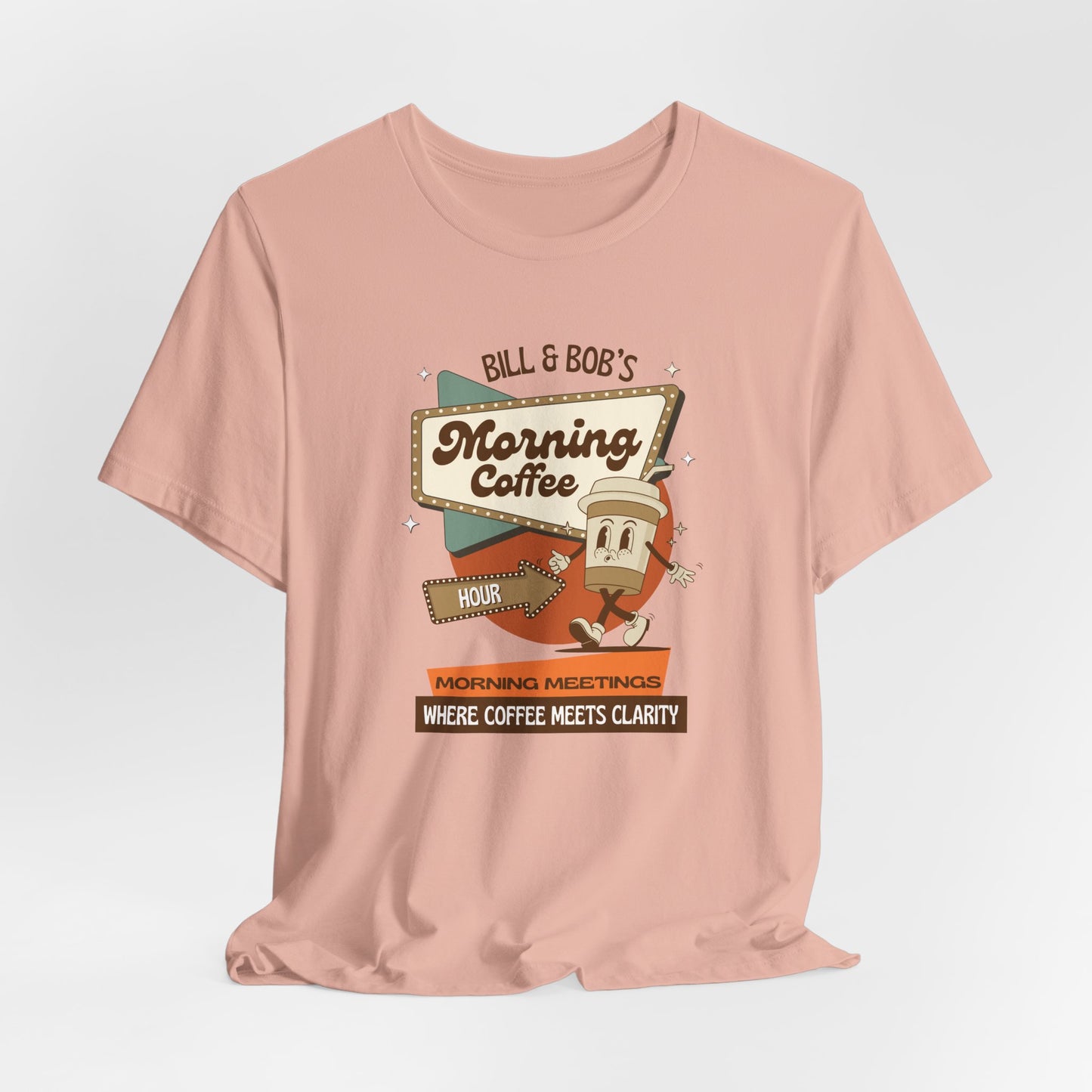 Bill & Bob’s Morning Coffee Hour lifestyle T-shirt mockup