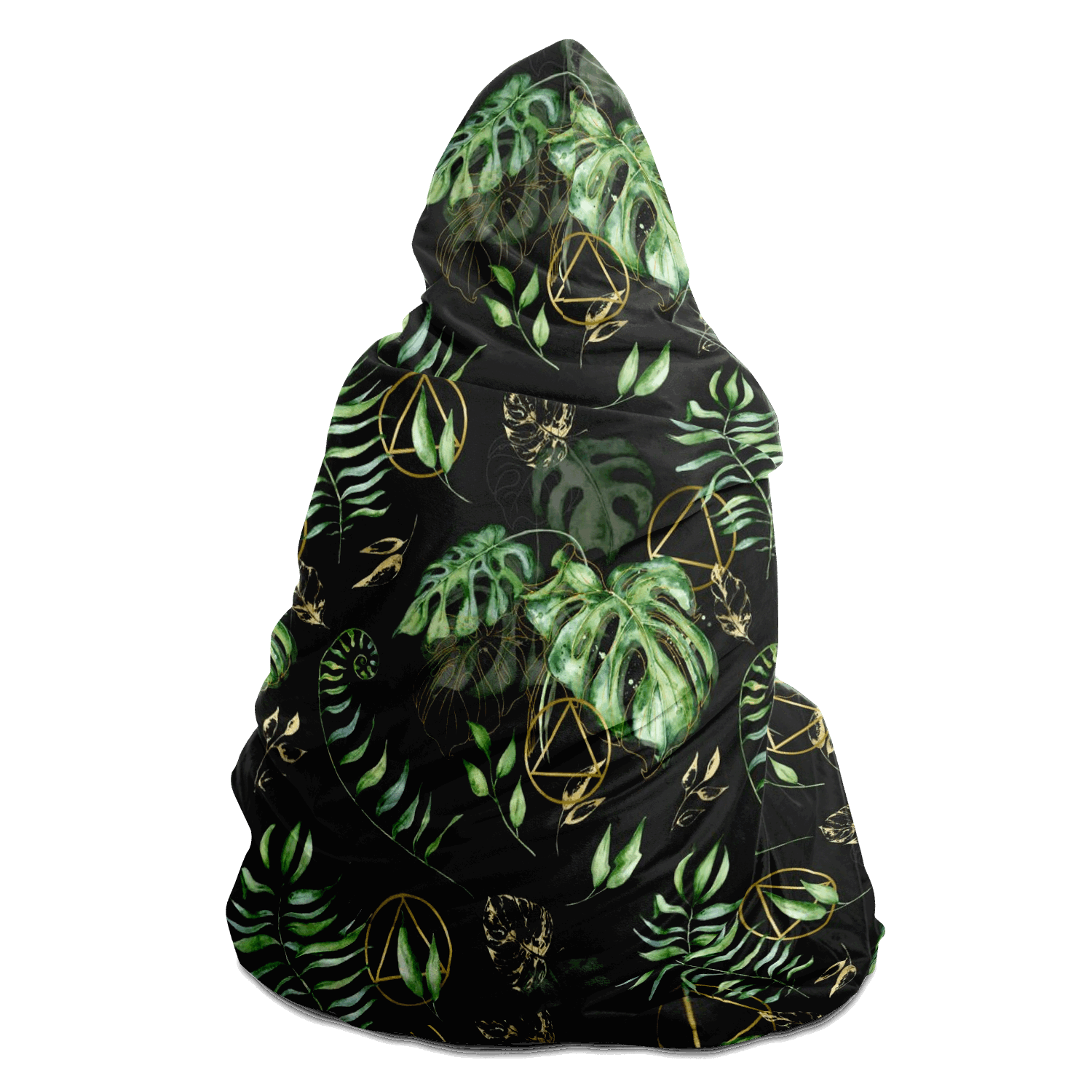 AA Logo and Tropical Leaves Hooded Blanket