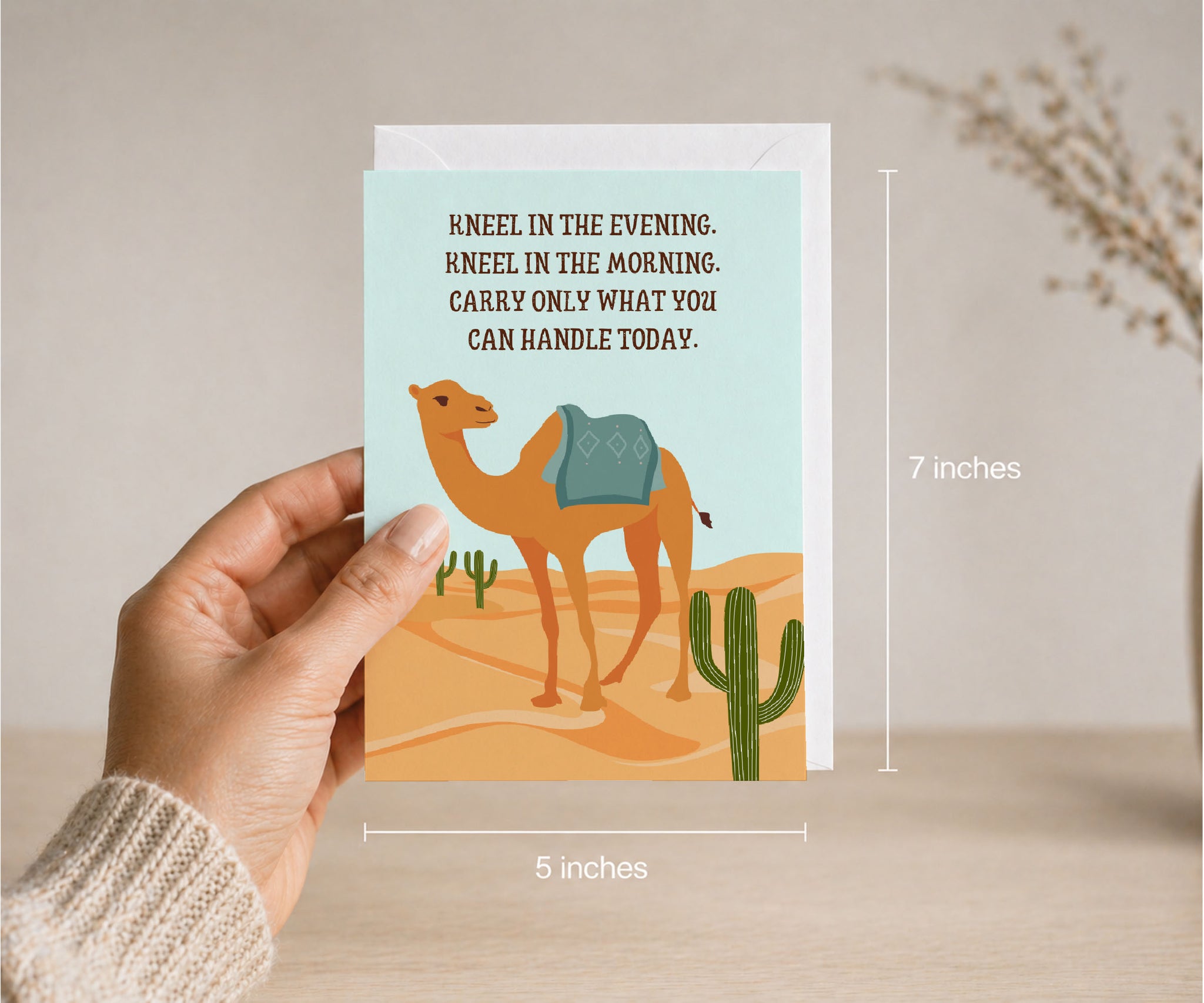Kneel in the Evening Recovery Greeting Card — AA Gift