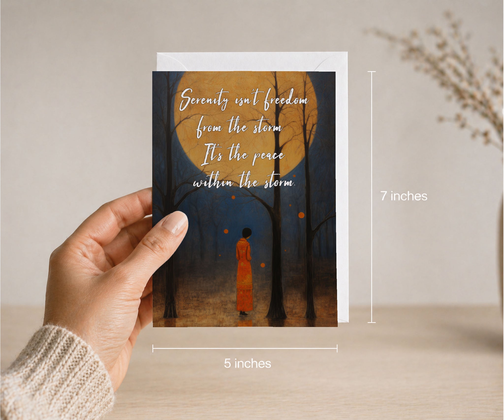 Serenity Isn't Freedom from the Storm Greeting Card