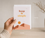 Keep It Simple Recovery Greeting Card