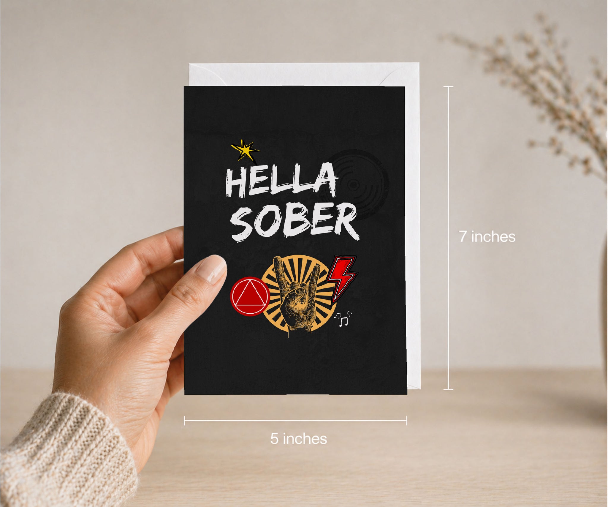 Hella Sober AA Recovery Greeting Card