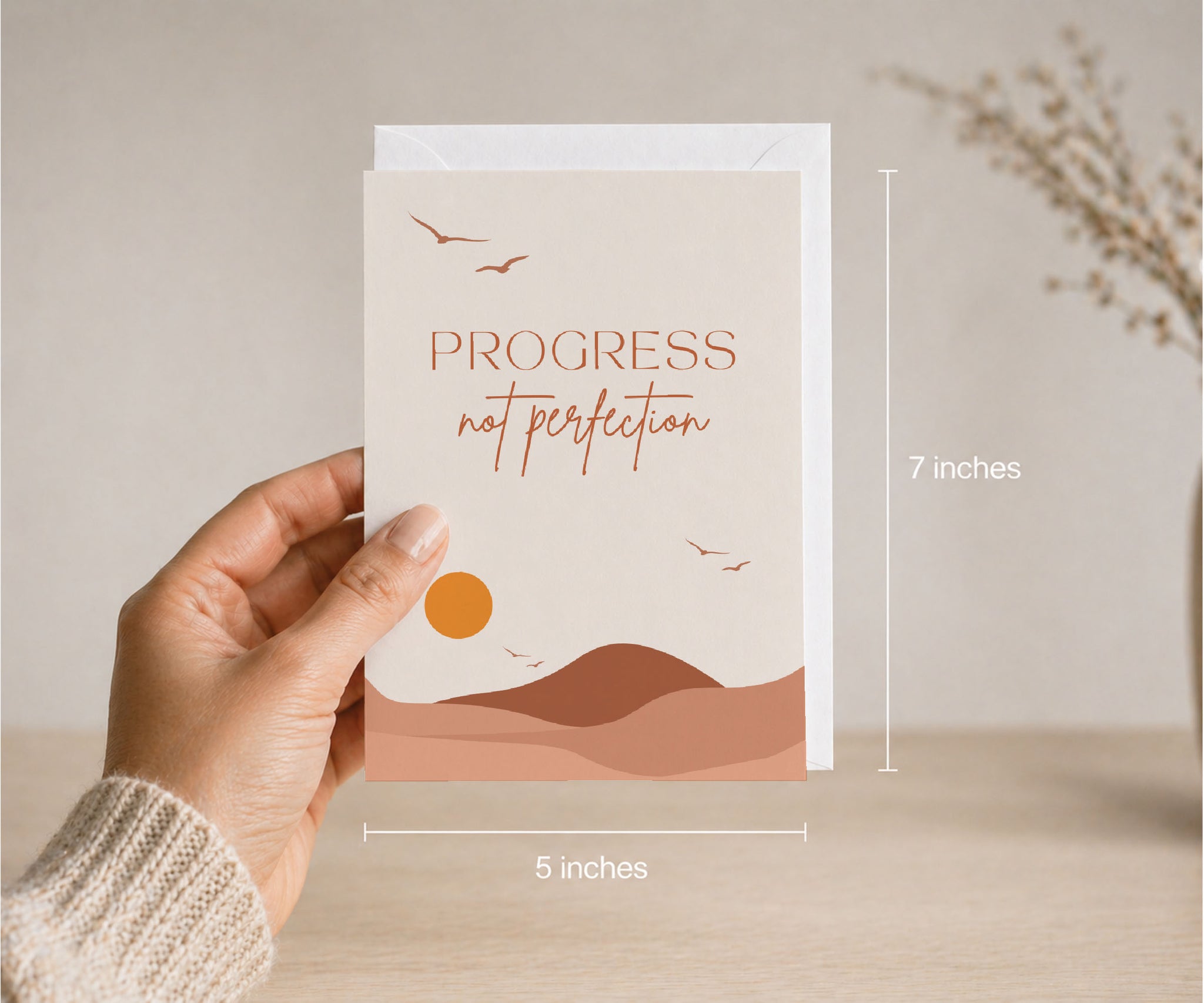 Progress Not Perfection Sobriety Recovery Greeting Card