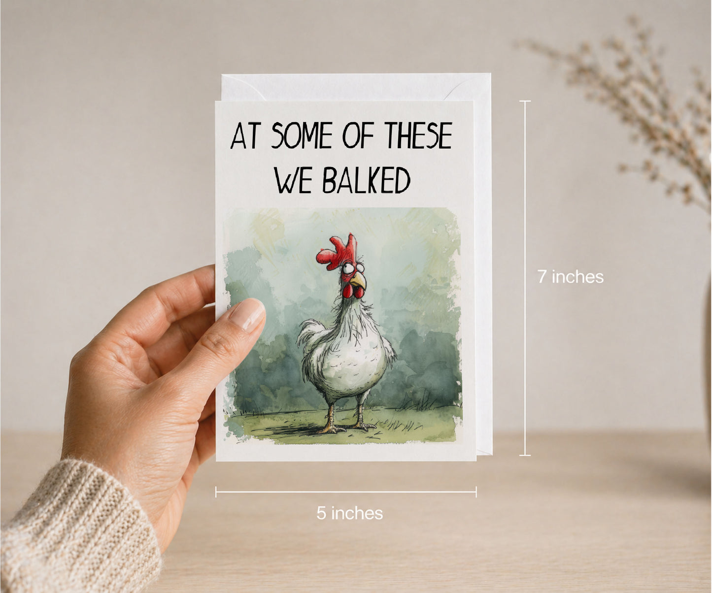 At Some of These We Balked Funny AA Greeting Card