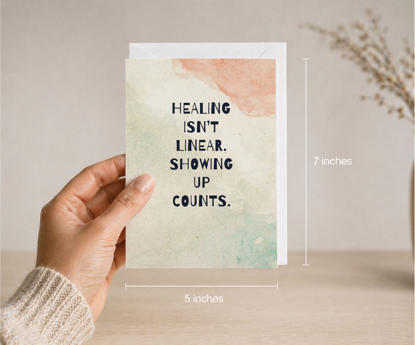Healing Isn't Linear Recovery Greeting Card