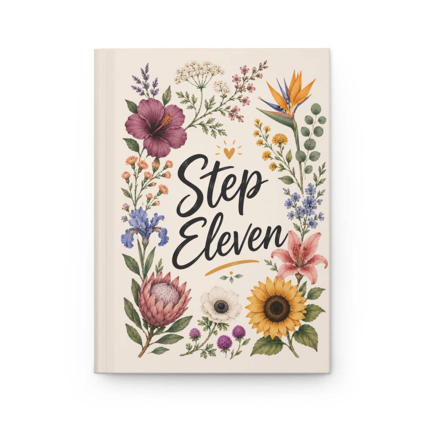 Step Eleven Floral Hardcover Journal — Recovery Step Work Notebook
