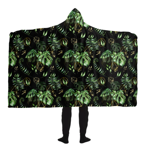 AA Logo and Tropical Leaves Hooded Blanket
