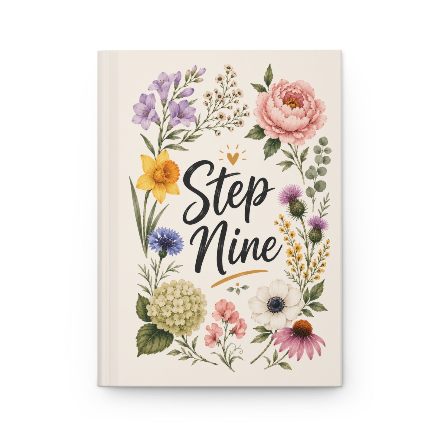 Step Nine Floral Hardcover Journal — Recovery Step Work Notebook