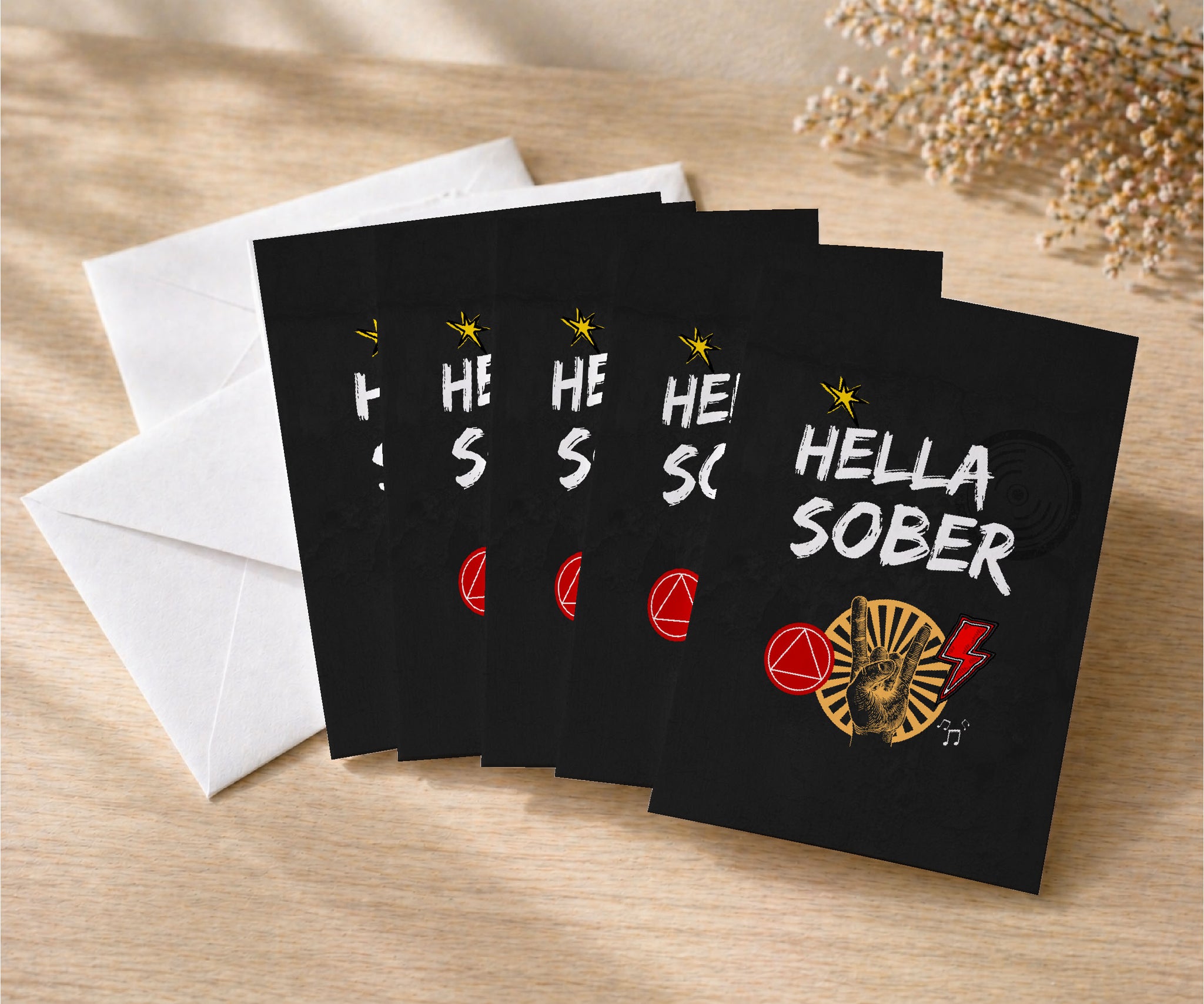 Hella Sober AA Recovery Greeting Card
