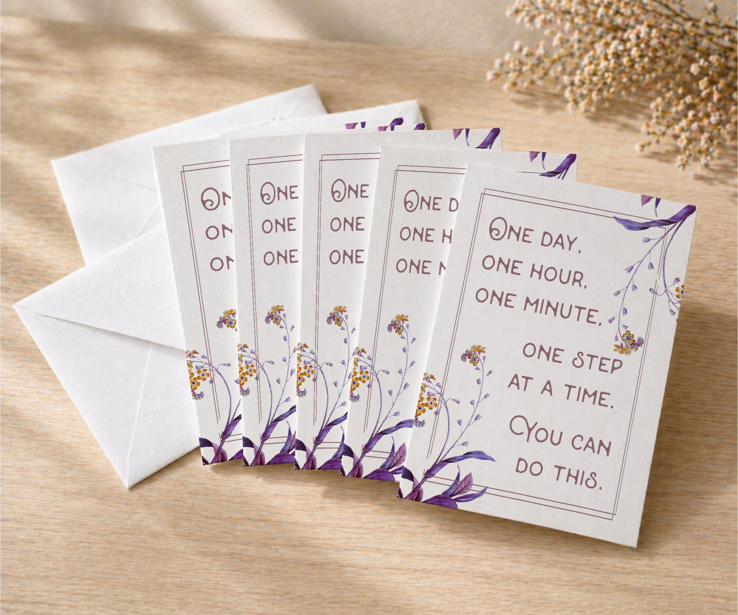 One Day One Hour One Minute Recovery Encouragement Card