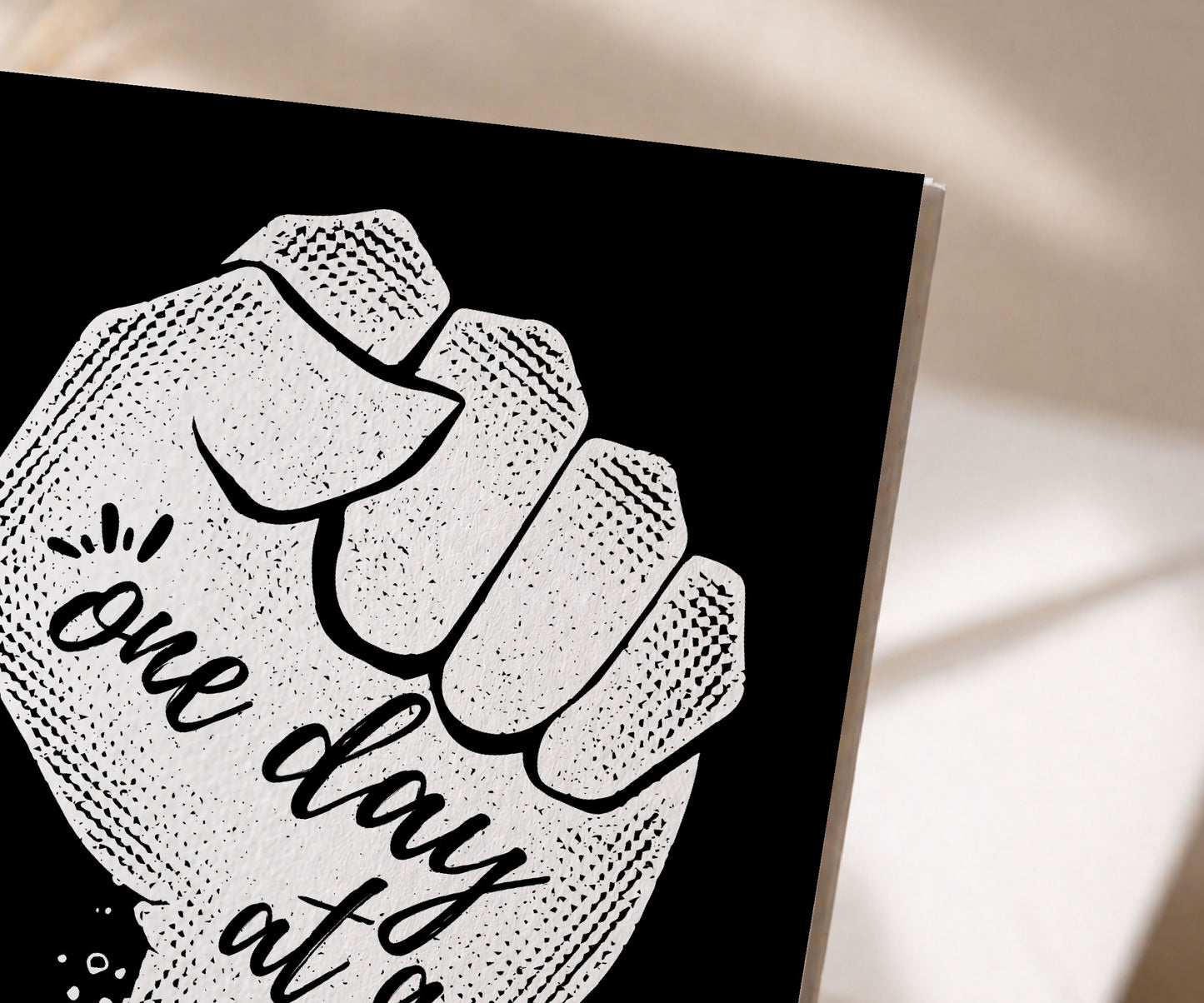 One Day at a Time Raised Fist Recovery Greeting Card