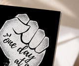 One Day at a Time Raised Fist Recovery Greeting Card