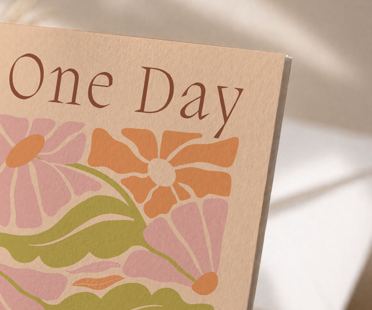 One Day at a Time Floral Recovery Greeting Card