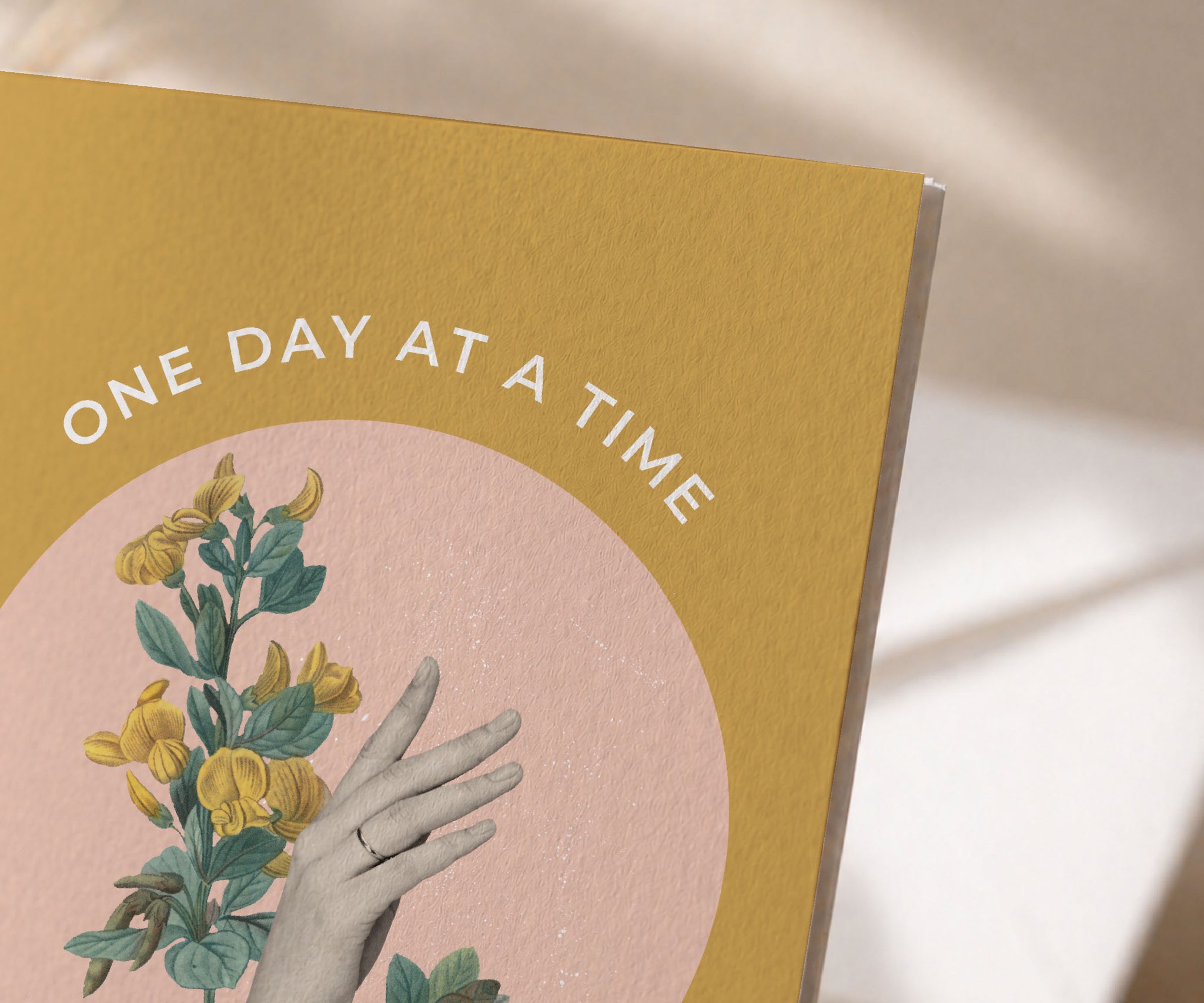 One Day at a Time Floral Recovery Greeting Card